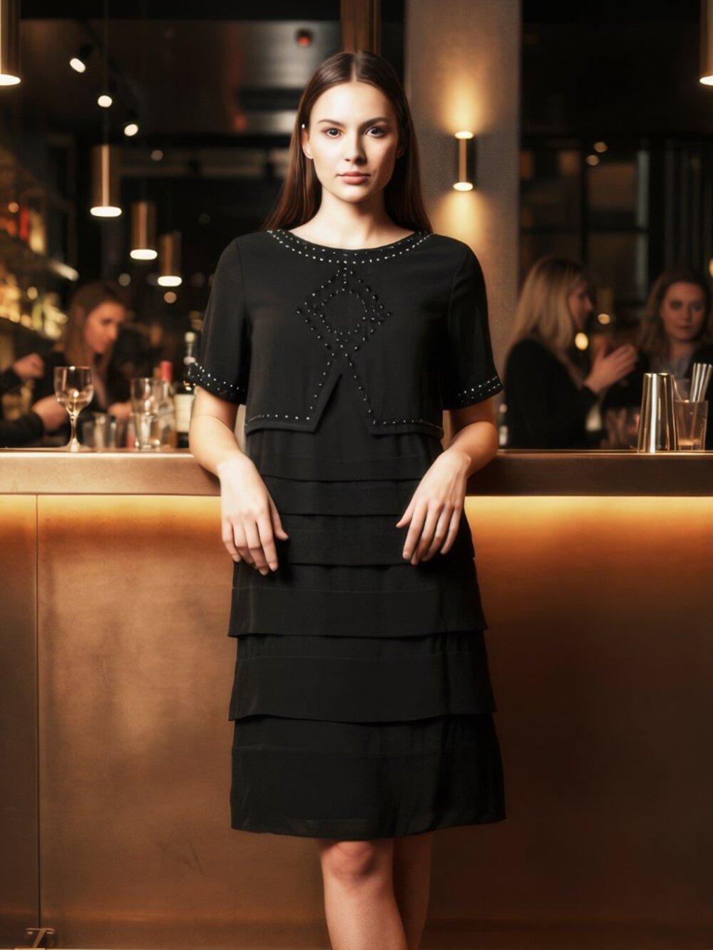 Barbara Bui Paris Black Cocktail Dress Knee‑Length Size S, NWT